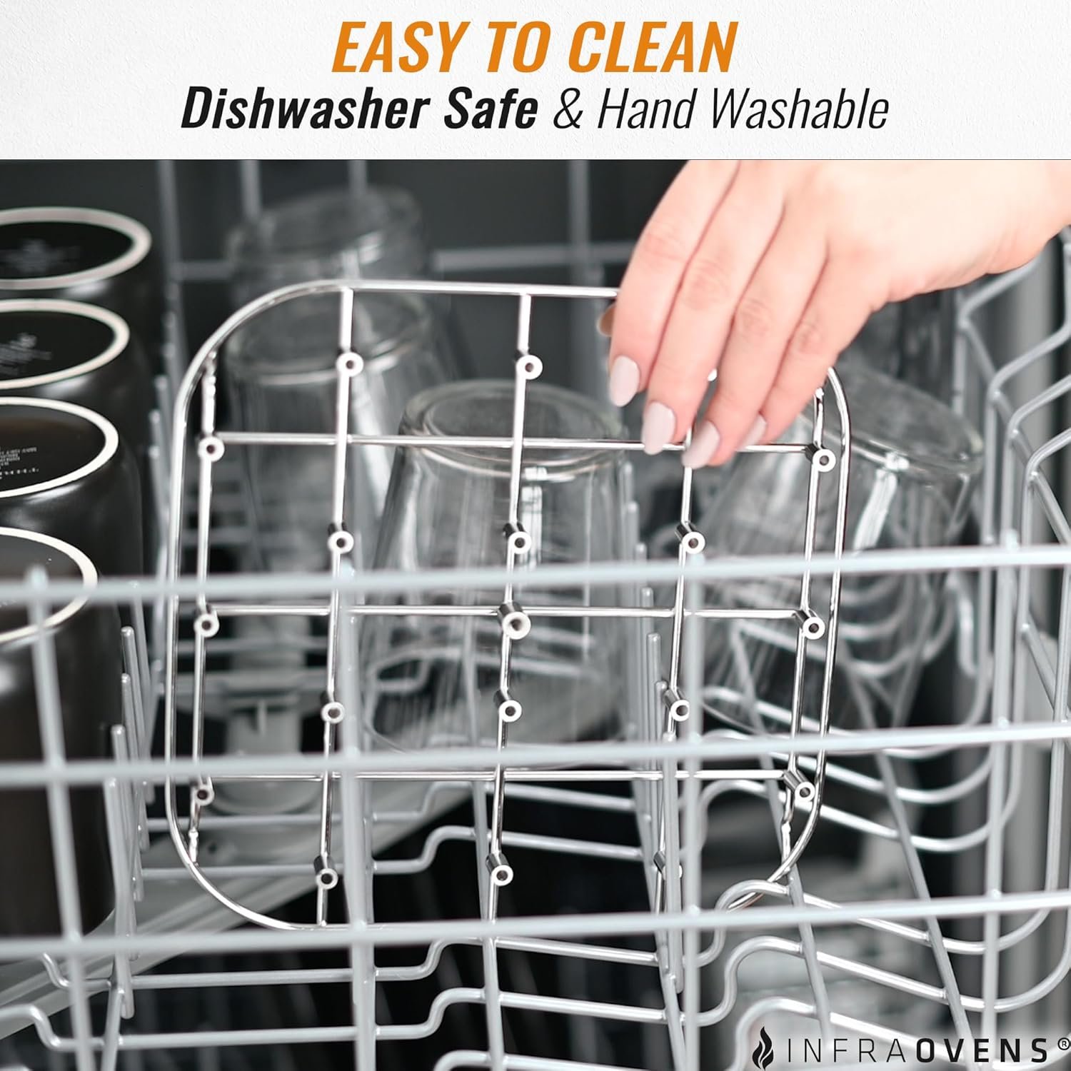 INFRAOVENS Air Fryer Rack for Chefman Multifunctional Digital Air Fryer XL 10 L, Stainless Steel Accessories for RJ38-1 Airfryer Skewer Stand and Rib BBQ Rack with Silicone Liner - Image 6