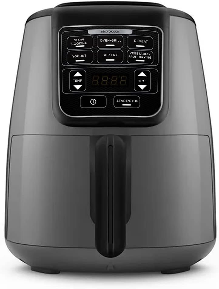 Karaca Air Cook XL 2 in1 Digital Airfryer for 4 People, 4L - Instant, Compact & 6 Cooking Functions, Single Drawer - Circulation Air Tech - Less Fat Technology - 1550W, Space Grey - Image 2
