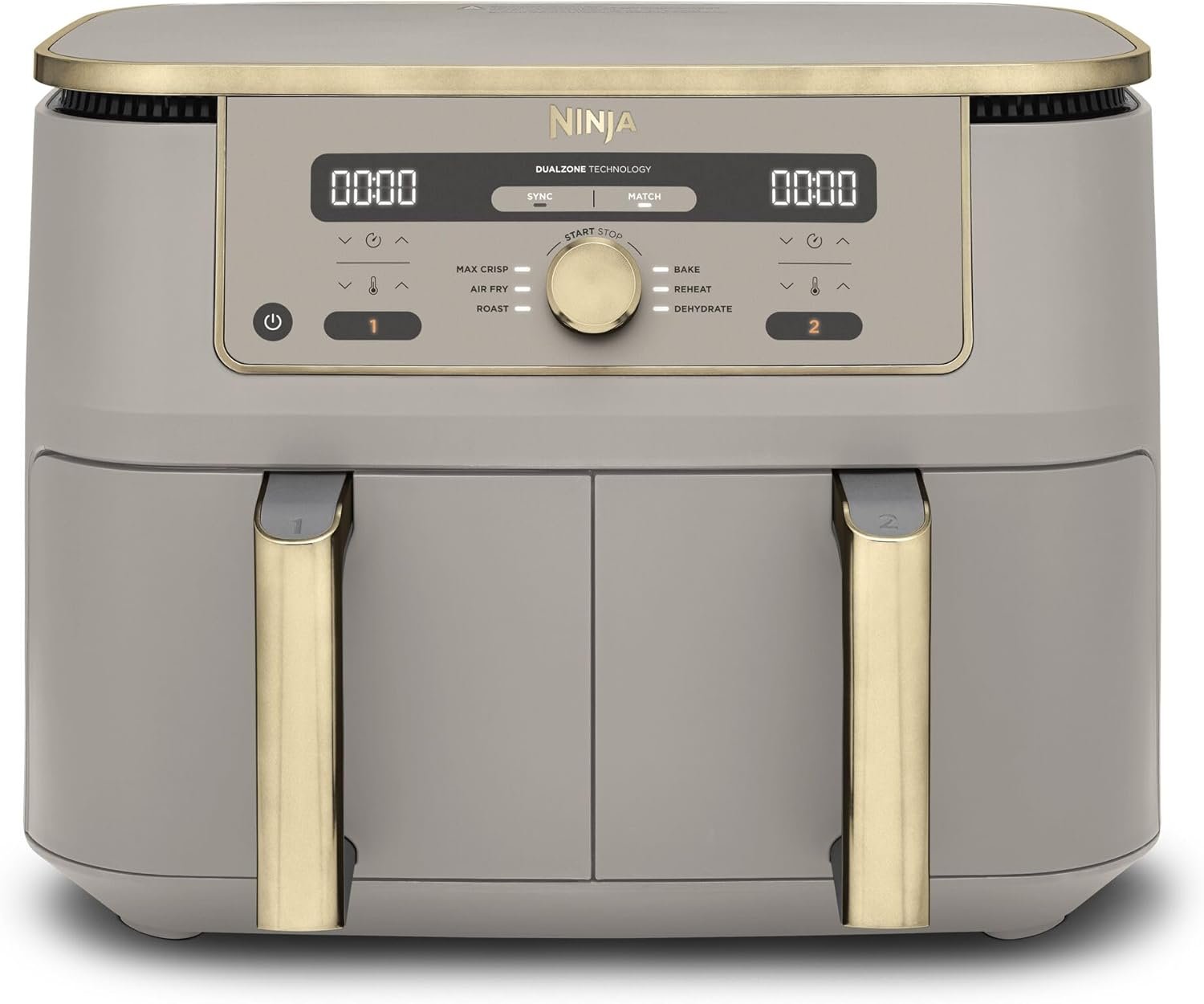 Ninja MAX Dual Zone Digital Air Fryer, 2 Drawers, 9.5L, 6-in-1, Uses No Oil, Air Fry, Max Crisp, Roast, Bake, Reheat, Dehydrate, Non-Stick, Dishwasher Safe Baskets, Stone Gold DZ400UKSTGD - Image 2