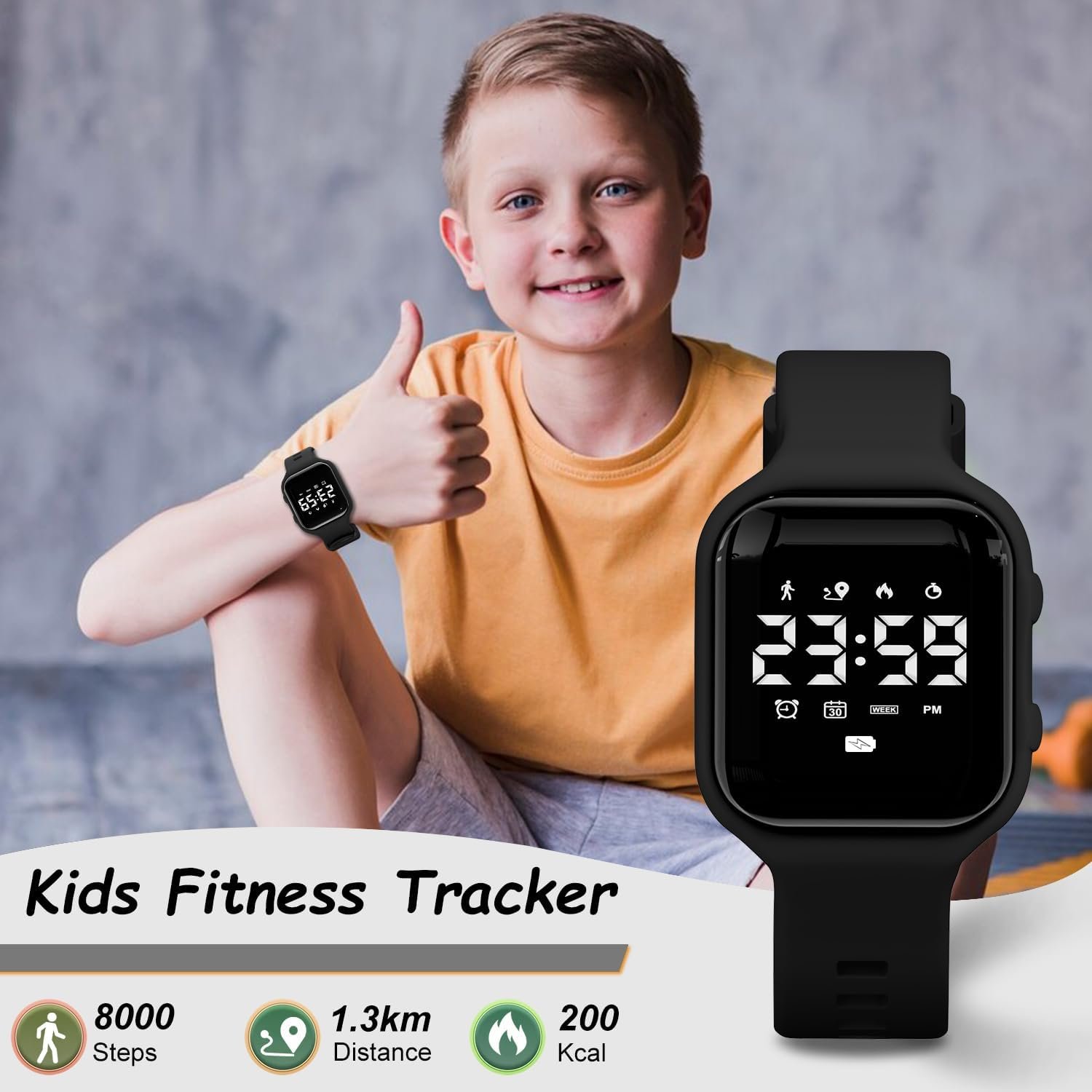 GOLDEN HOUR Kids Digital Sport Watches with Fitness Tracker, Alarm Clock, Stopwatch, No App Waterproof Birthday Gifts for Girls and Boys Ages 4-12 - Image 3