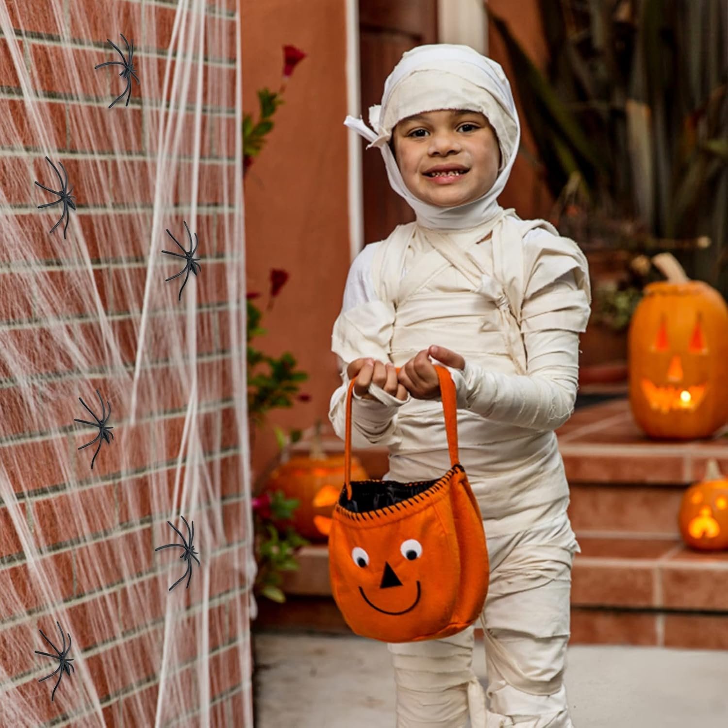 Jsdoin 60g Halloween Spider Web Decoration, with 30pcs Fake Spiders, Stretchable Halloween Cobwebs for Halloween Decorations - Image 6