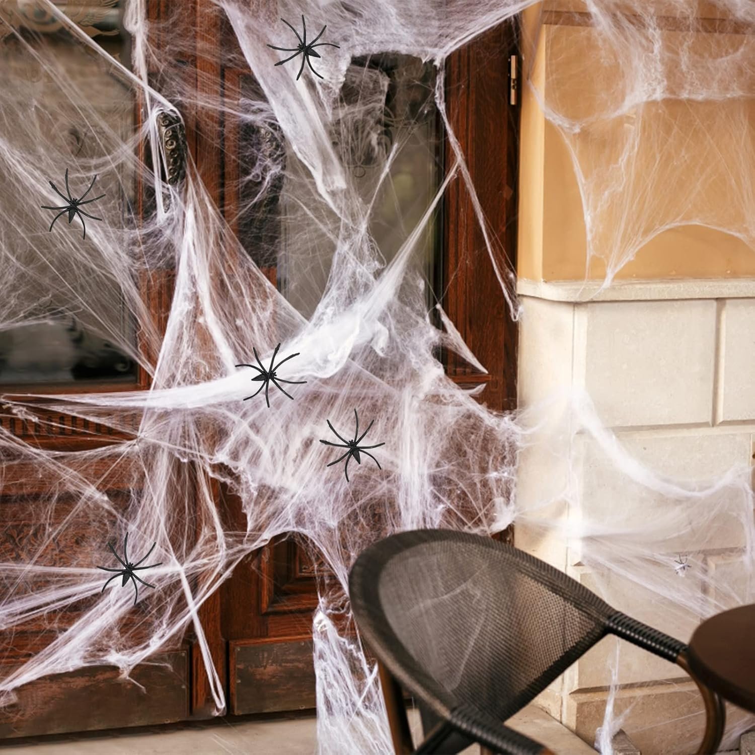 Jsdoin 60g Halloween Spider Web Decoration, with 30pcs Fake Spiders, Stretchable Halloween Cobwebs for Halloween Decorations - Image 5