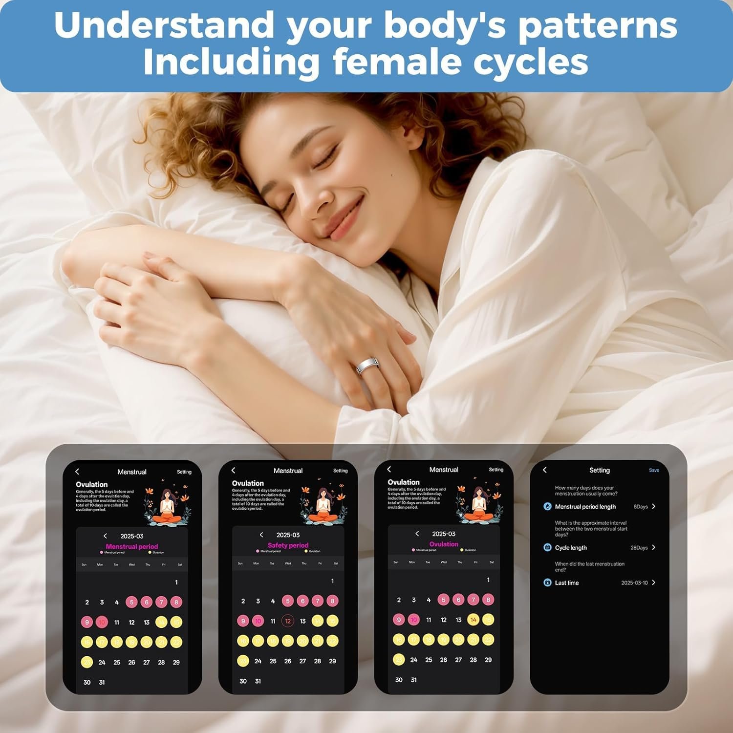 Smart Ring for Men Women, Health & Fitness Tracker with Heart Rate, Sleep Monitor, Step Counter, IP68 Waterproof, Silver #8 - Image 7