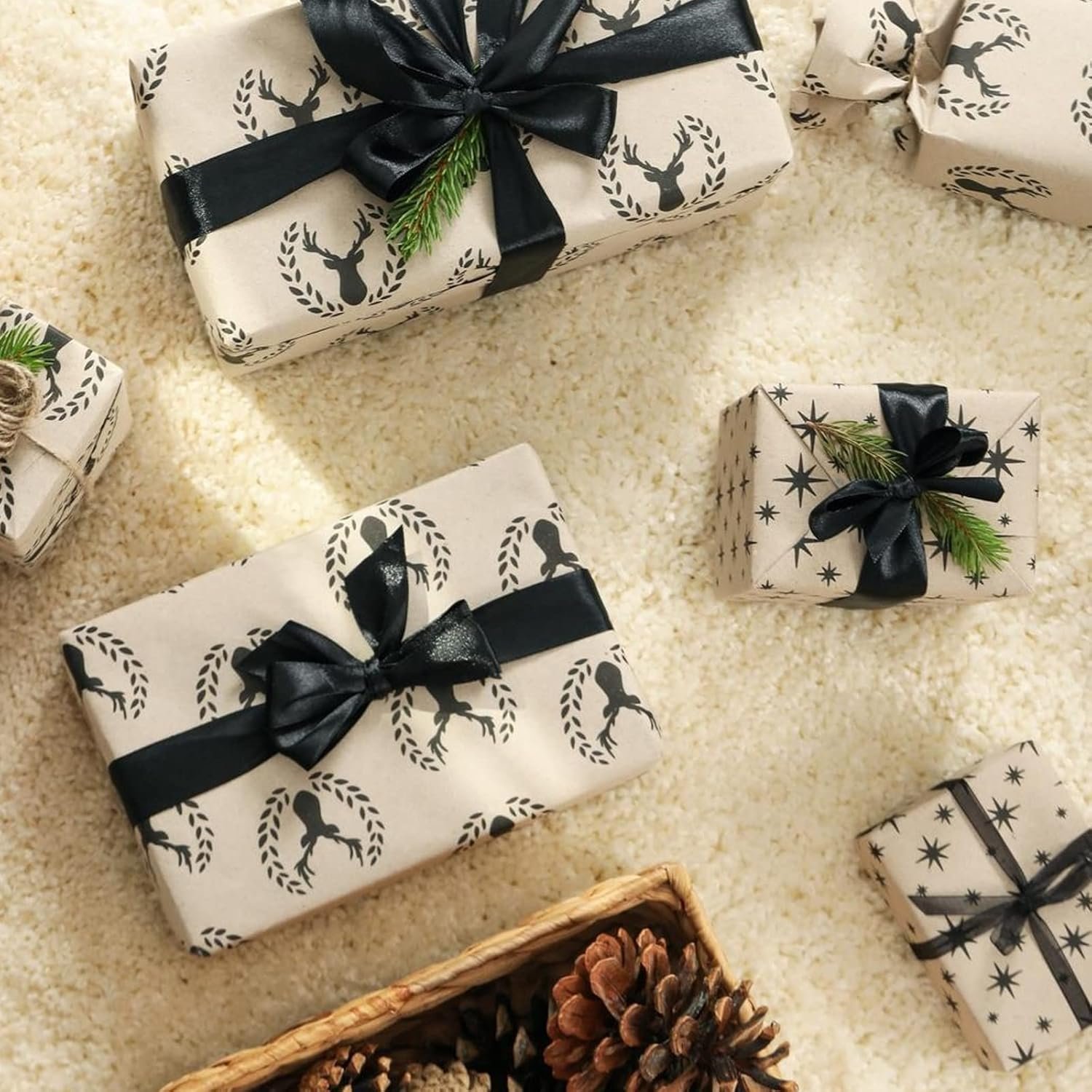 G2PLUS Black Stain Ribbons 10mm: Thick Fabric Gift Wrap Ribbons for Crafting & Decorating Halloween Parties, 22M - Image 7