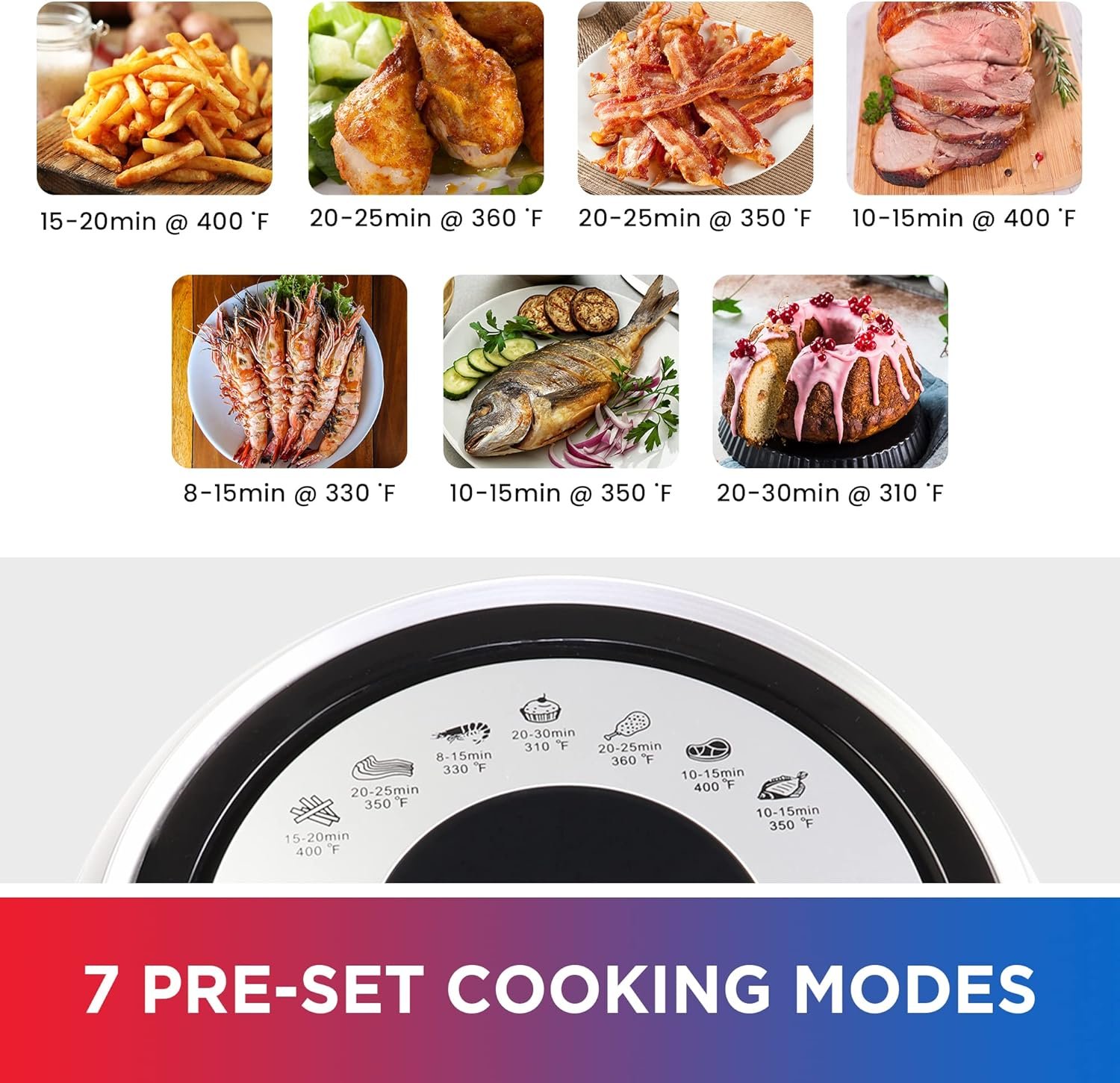Total Chef 3.6L Air Fryer Small Air Fryers Digital Touchscreen Rapid Air Circulation 60 min Timer Instant Recipe Pot Fry Grill Roast Bake Cook in Less Oil Healthy Meal Dishwasher Safe Basket Black - Image 7