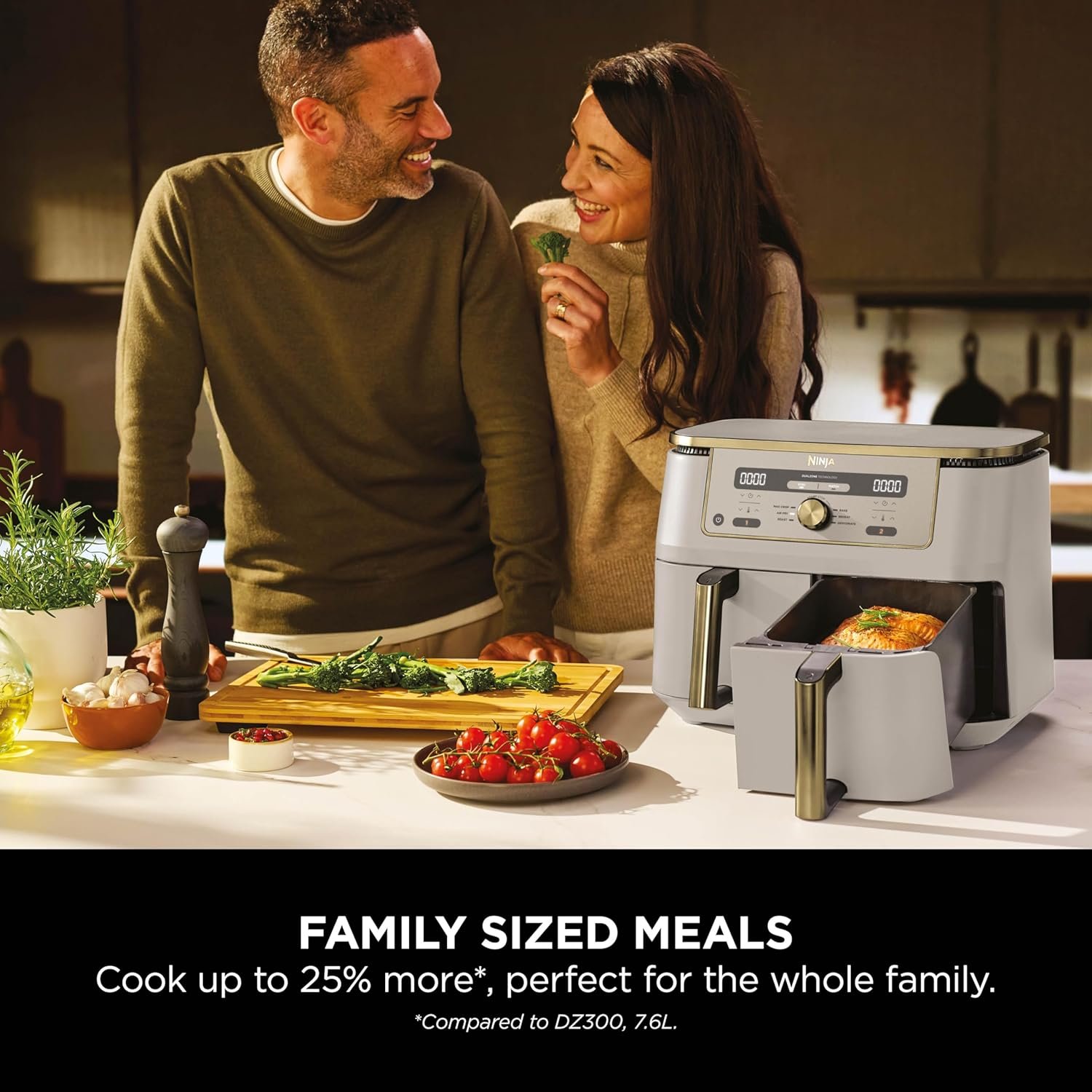 Ninja MAX Dual Zone Digital Air Fryer, 2 Drawers, 9.5L, 6-in-1, Uses No Oil, Air Fry, Max Crisp, Roast, Bake, Reheat, Dehydrate, Non-Stick, Dishwasher Safe Baskets, Stone Gold DZ400UKSTGD - Image 8