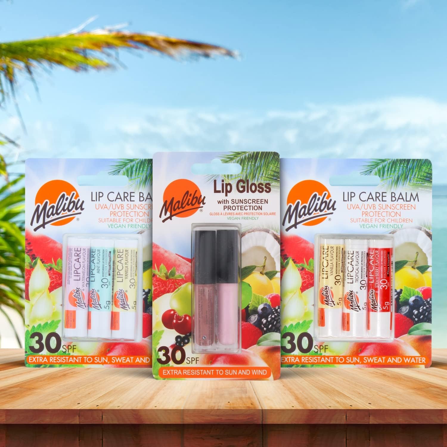 Malibu Sun SPF 30 Lip Balm Sunscreen, Watermelon, Mint and Vanilla, 3 x 5g, - Image 5