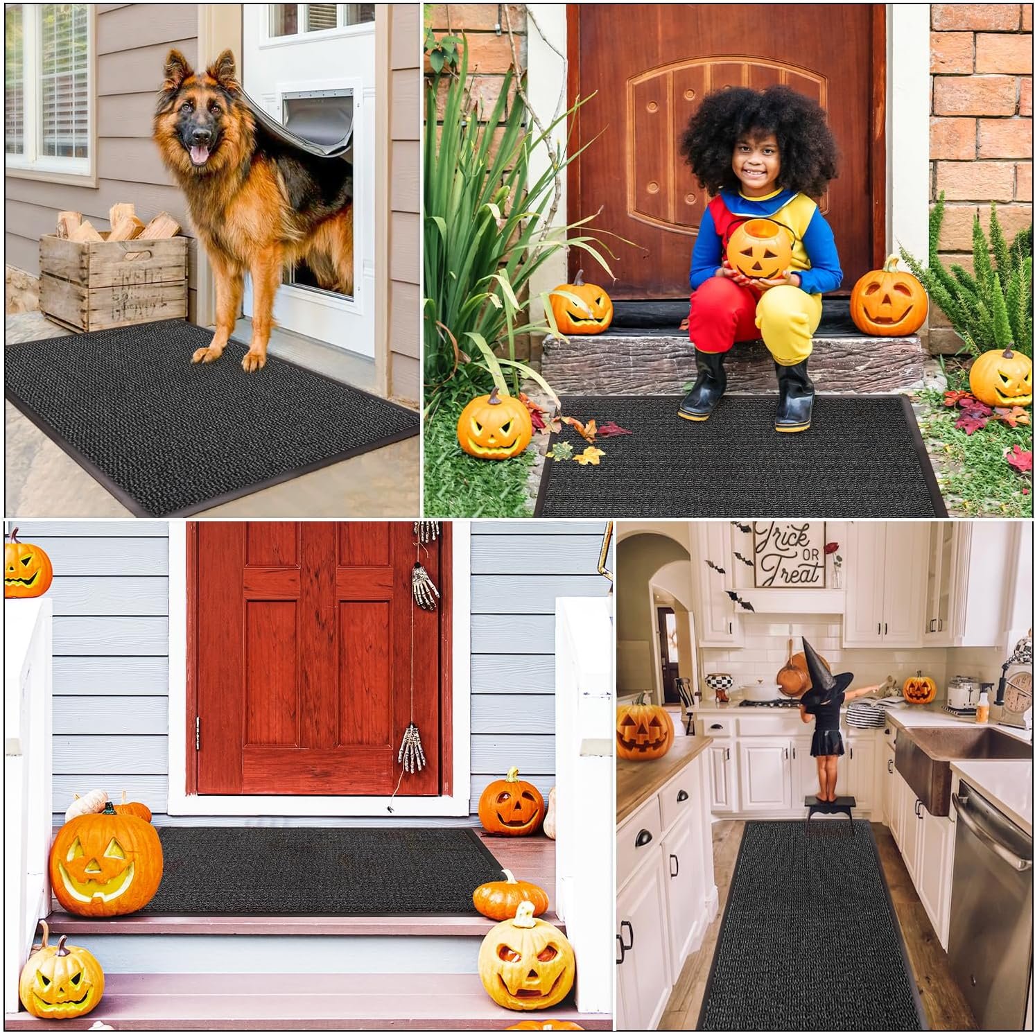 BLADO Washable Door Mats Indoor & Outdoor - Non-Slippery Heavy Duty - Stylish & Large Rubber - Perfect Dust Grabbing Doormats (Anthracite, 40cm x 60cm) - Image 7