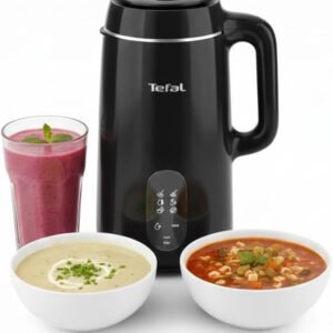 Tefal MultiSoup Soup Maker, 6 Auto Programs, 1L Capacity, Smooth Soups, Chunky Soups, Smoothies, Hot recipes, 4 People, Auto Cleaning Function, Cleaning Brush, Measuring Cup, Glossy black, BL5628G0