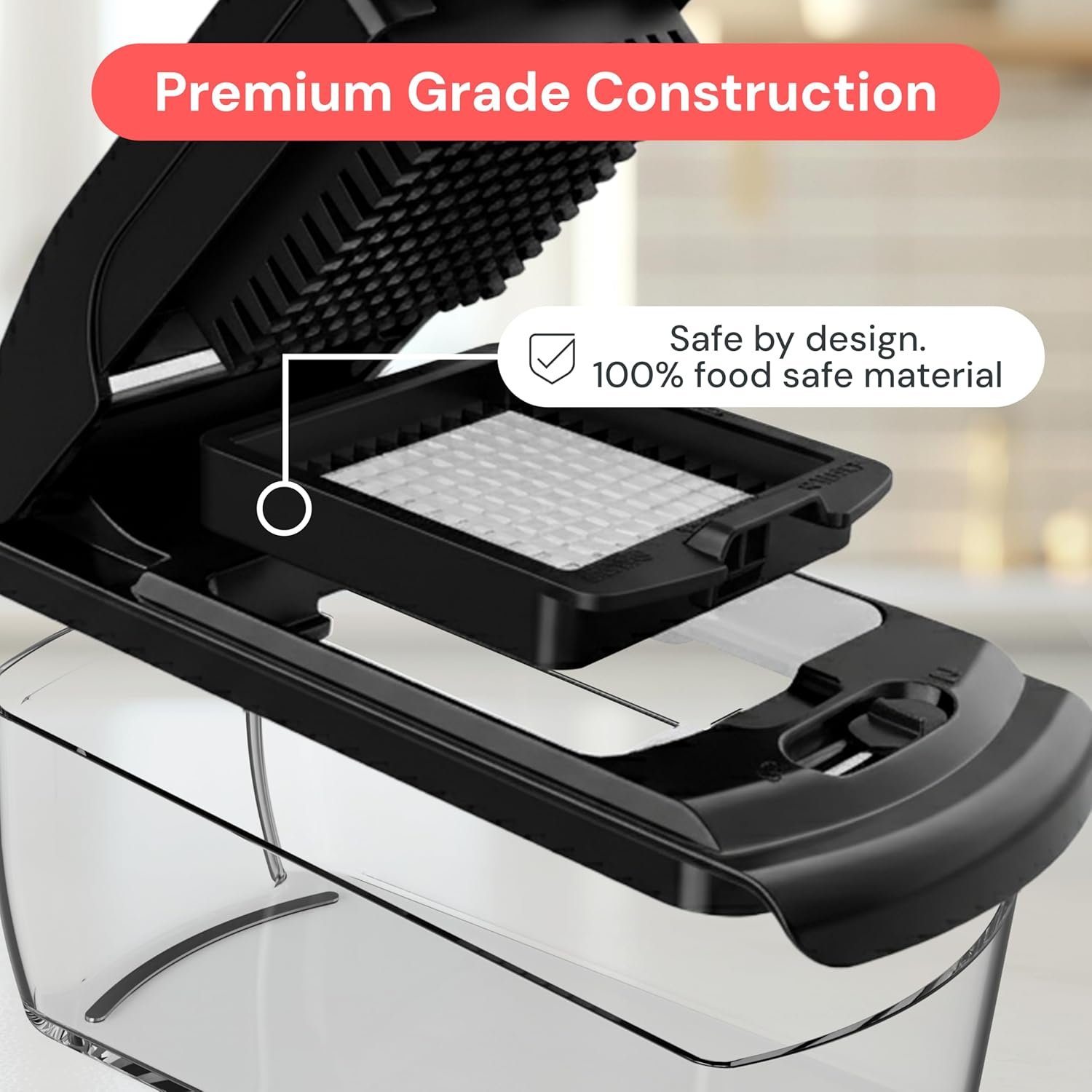 Fullstar Vegetable Chopper Vegetable Cutter - Veggie Onion Salad Food Chopper Manual - Potato Chipper - Veg Chopper and Dicer - Kitchen Tools & Gadgets (4-in-1 White) - Image 14