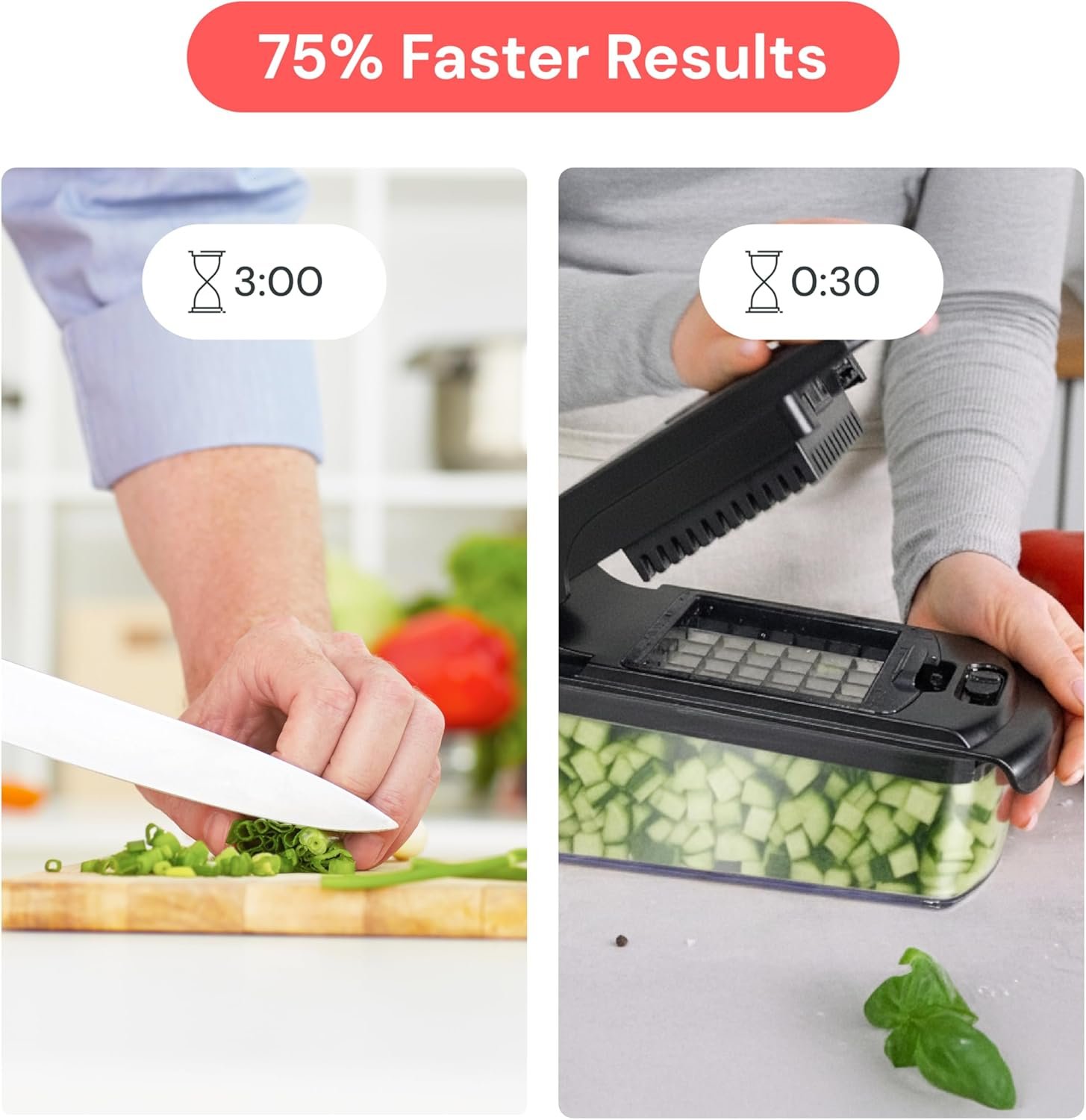Fullstar Vegetable Chopper Vegetable Cutter - Veggie Onion Salad Food Chopper Manual - Potato Chipper - Veg Chopper and Dicer - Kitchen Tools & Gadgets (4-in-1 White) - Image 19