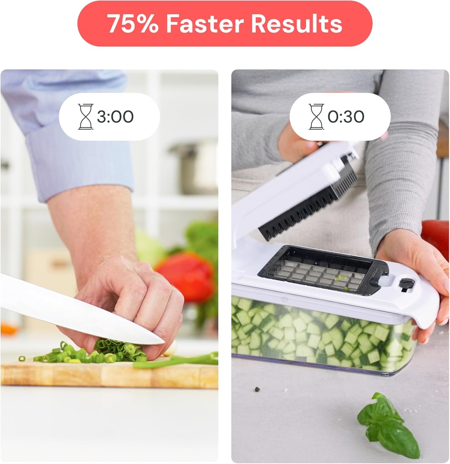 Fullstar Vegetable Chopper Vegetable Cutter - Veggie Onion Salad Food Chopper Manual - Potato Chipper - Veg Chopper and Dicer - Kitchen Tools & Gadgets (4-in-1 White) - Image 28