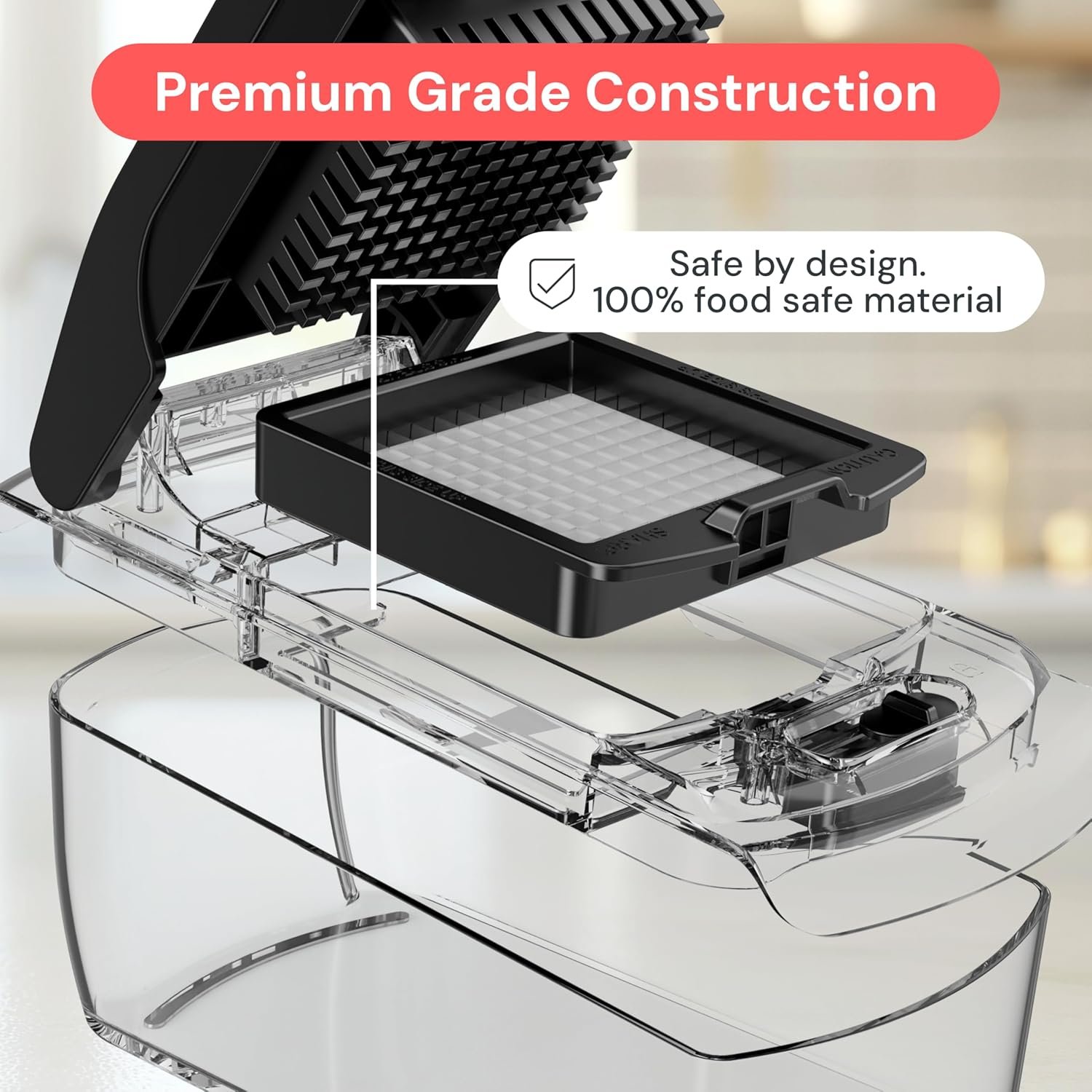 Fullstar Vegetable Chopper Vegetable Cutter - Veggie Onion Salad Food Chopper Manual - Potato Chipper - Veg Chopper and Dicer - Kitchen Tools & Gadgets (4-in-1 White) - Image 42