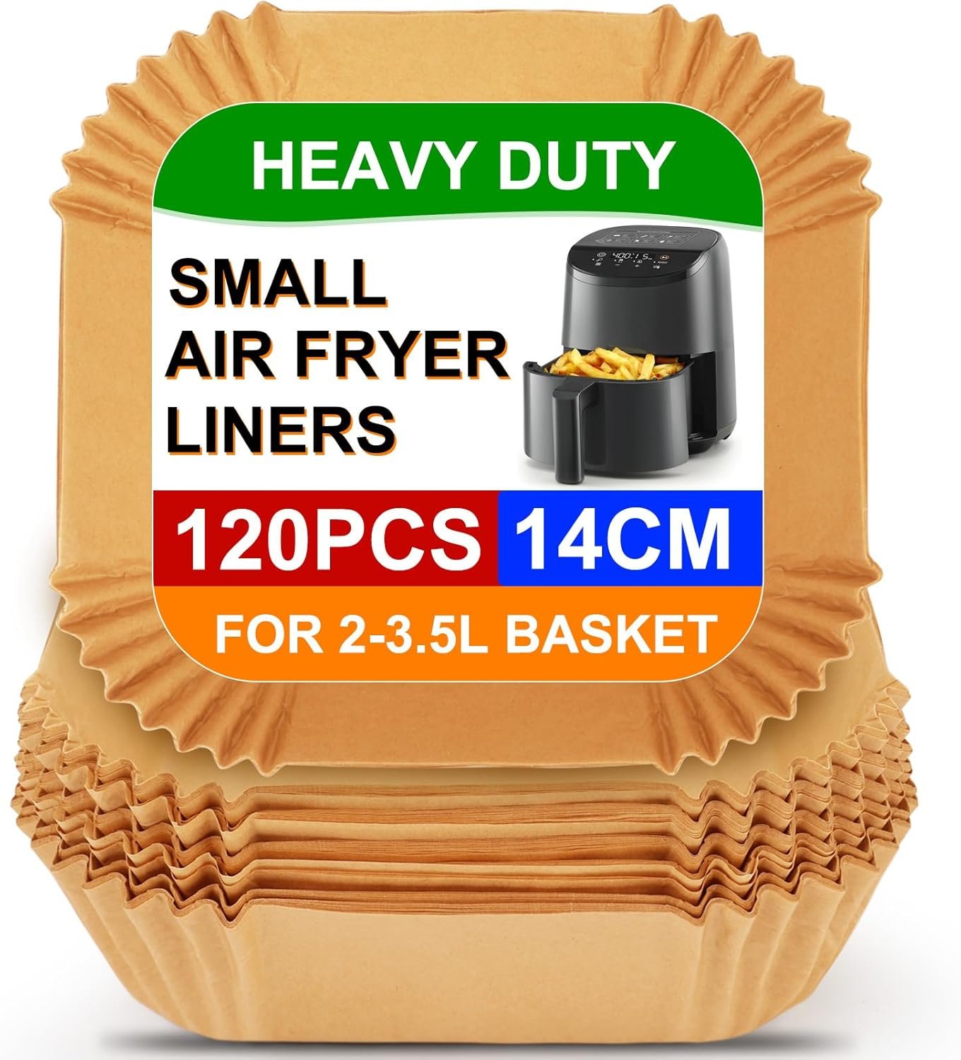 BYKITCHEN Air Fryer Parchment Paper Liner, 50PCS Square Air Fryer Liners Disposable, Greaseproof Paper, Compatible with COSORI, Ninja, Tefal, Russell Hobbs Fryers (Unbleached) - Image 8