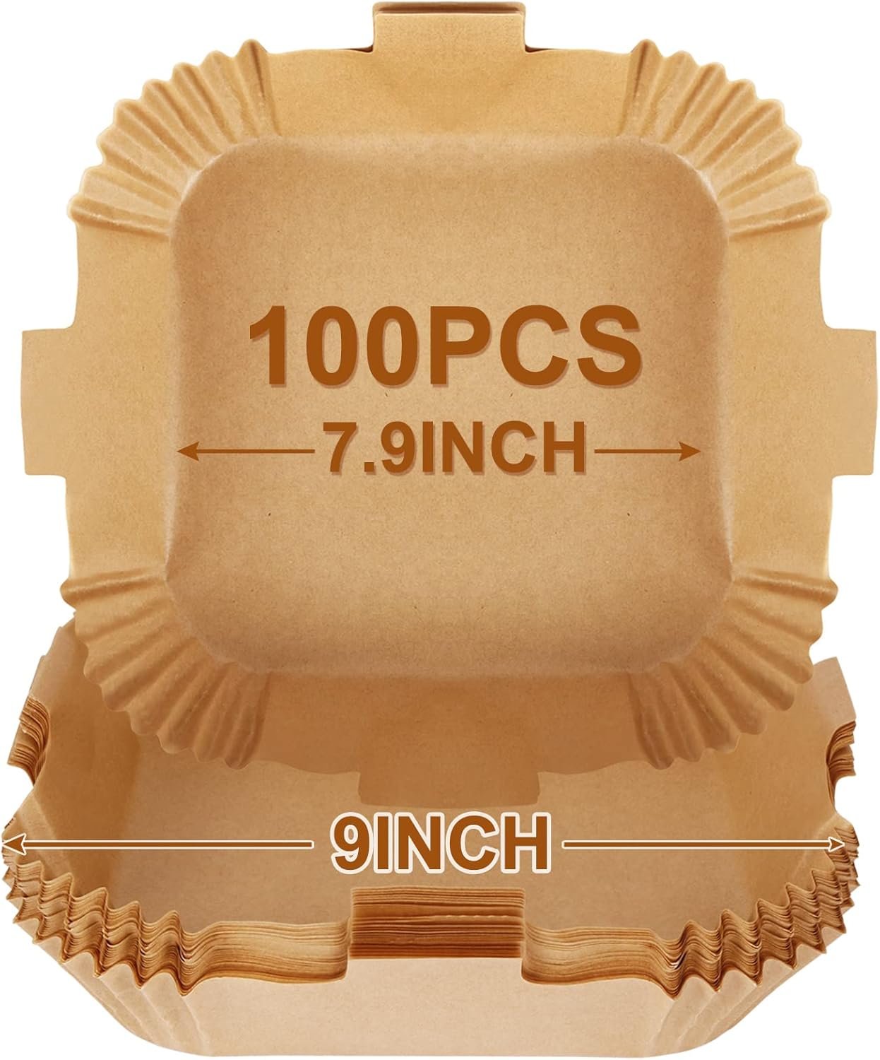BYKITCHEN Air Fryer Parchment Paper Liner, 50PCS Square Air Fryer Liners Disposable, Greaseproof Paper, Compatible with COSORI, Ninja, Tefal, Russell Hobbs Fryers (Unbleached) - Image 55