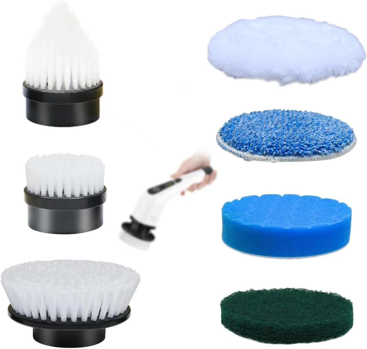 Leebein Electric Spin Scrubber, Cordless Cleaning Brush with 8 Replaceable Brush Heads, Extendable Long Handle Bathroom Cleaning Scrubber, 300/400RPM Spin Scrubber for Bathroom Kitchen Floor Tile - Image 15