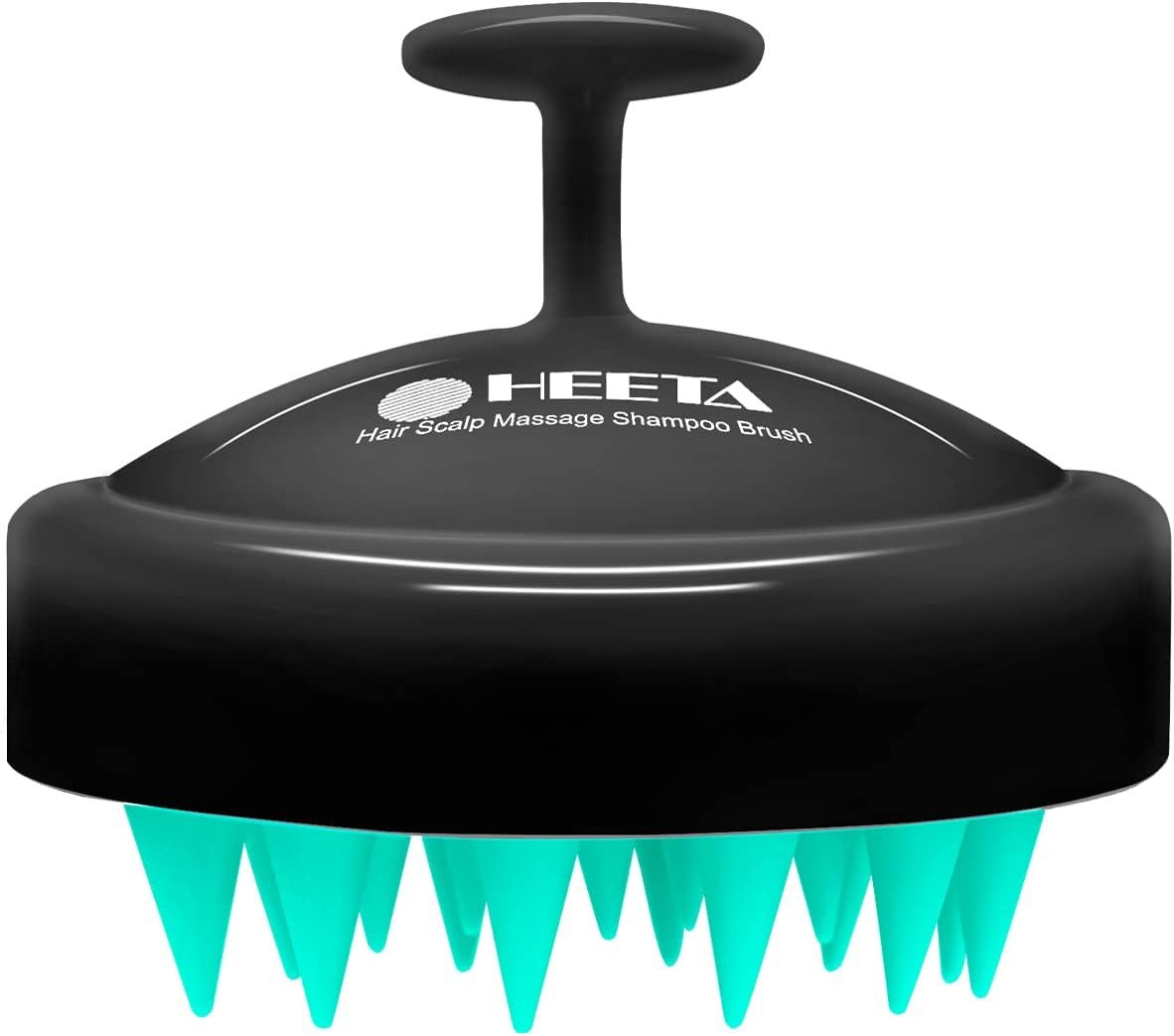 HEETA Scalp Massager Hair Growth, Shampoo Brush with Soft Silicone Bristles for Hair Care and Head Relaxation, Ergonomic Scalp for Women/Men/Pet-Black&Turquoise