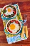 Oven-Baked Egg with Spinach & Bacon